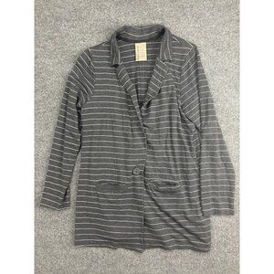 Dolan Left Coast Collection Blazer Womens Large Gray Striped Knit Jersey USA